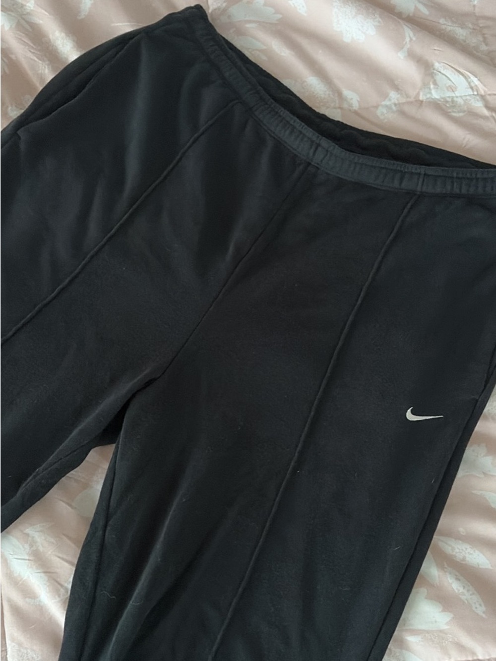 Nike Black Sweatpants with Swoosh Logo, Terry Cloth, Lightweight